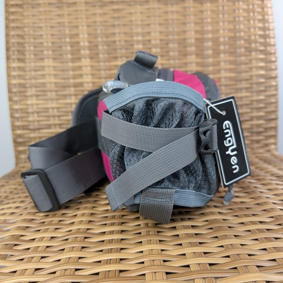 Engyen Pink Gray Fanny Waist Pack Crossbody Bag Water-Resistant Nylon NWT - Picture 4 of 12